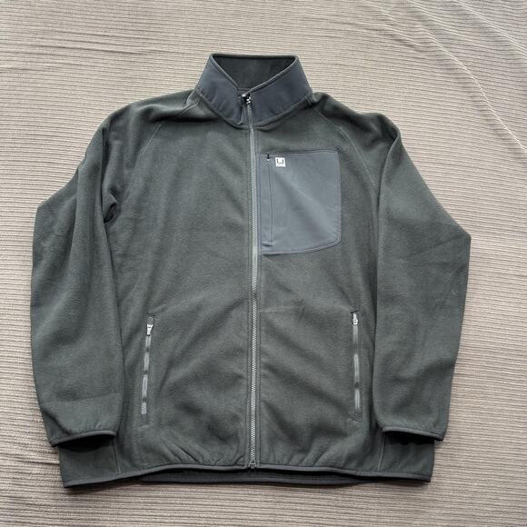 Huk Coastline Fleece Jacket Mens 2XL Black Full Zip Outdoor Fishing XXL New - Picture 1 of 10